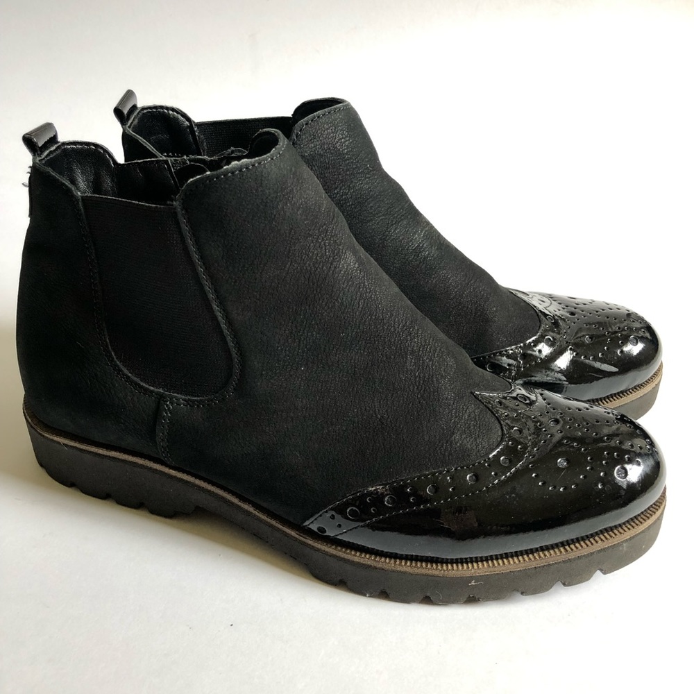 Remonte by Rieker black leather booties/ 6.5 (37)